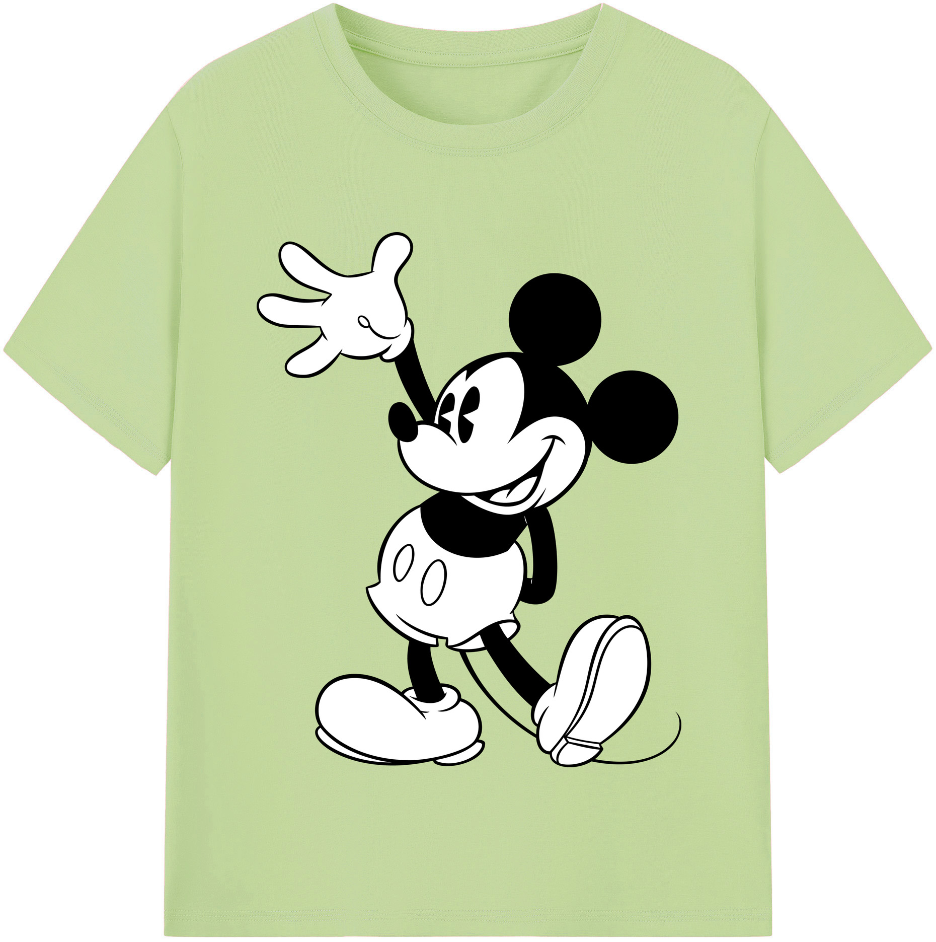 （画像用） ミッキーマウス Mickey Mouse 綿100％半袖Tシャツ（フロントプリント）